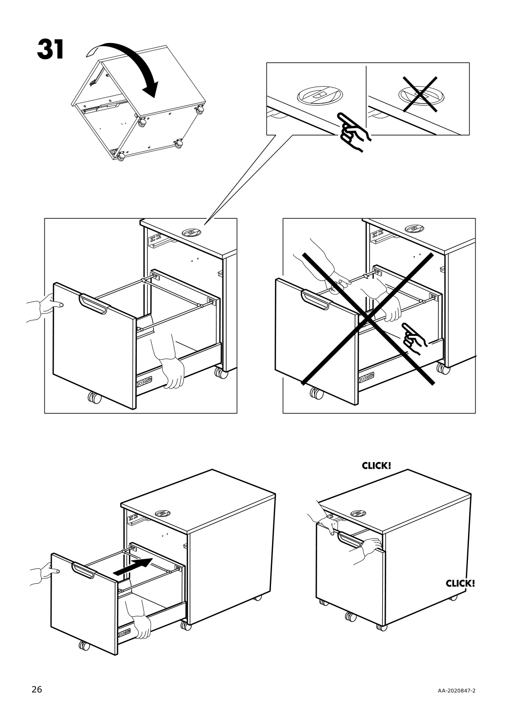 Assembly instructions for IKEA Galant drawer unit drop file storage white stained oak veneer | Page 26 - IKEA GALANT drawer unit/drop file storage 303.651.21