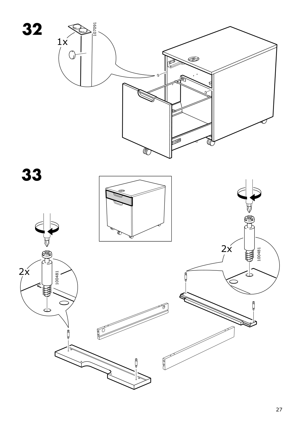 Assembly instructions for IKEA Galant drawer unit drop file storage white stained oak veneer | Page 27 - IKEA GALANT drawer unit/drop file storage 303.651.21