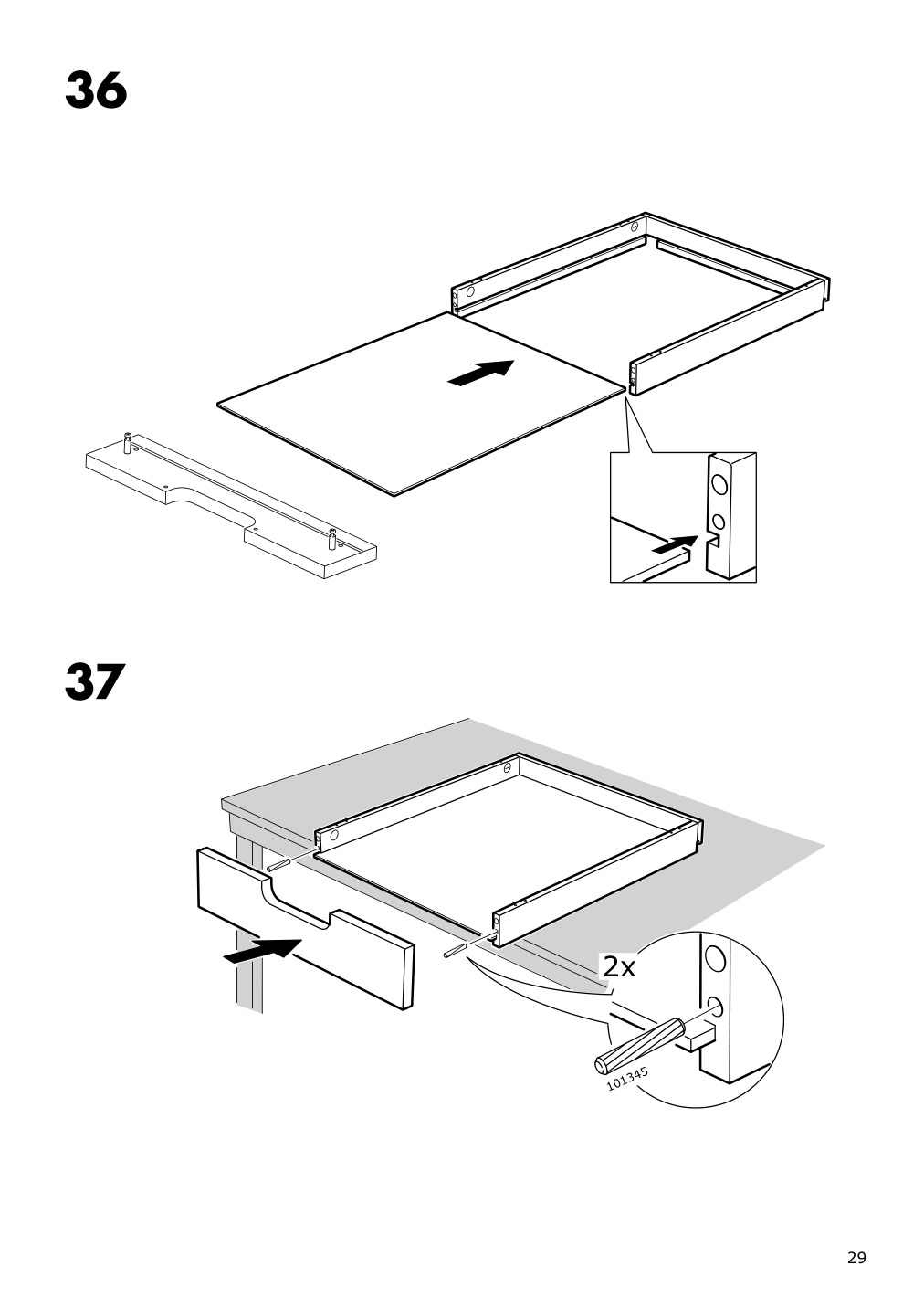 Assembly instructions for IKEA Galant drawer unit drop file storage white stained oak veneer | Page 29 - IKEA GALANT drawer unit/drop file storage 303.651.21