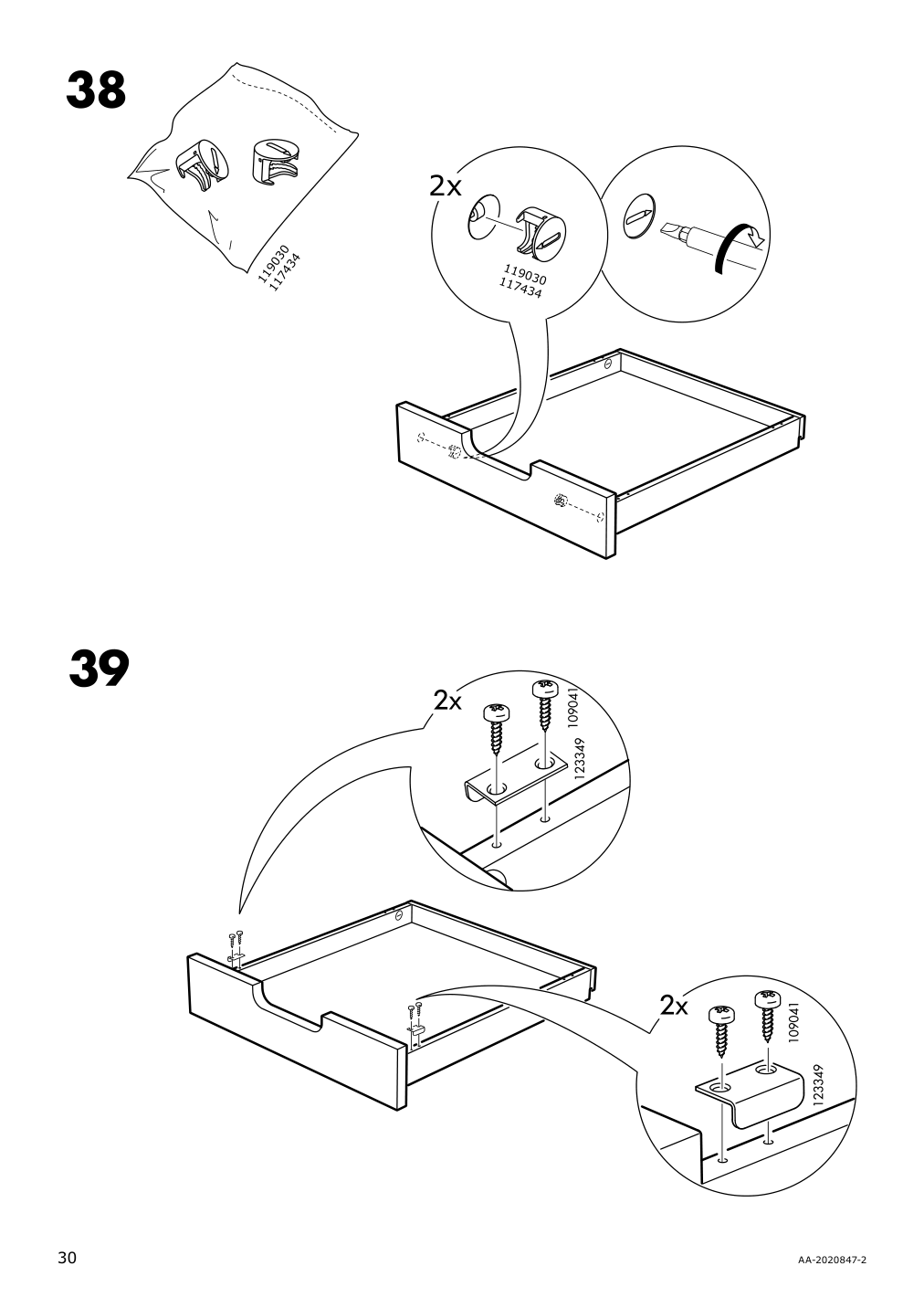 Assembly instructions for IKEA Galant drawer unit drop file storage white stained oak veneer | Page 30 - IKEA GALANT drawer unit/drop file storage 303.651.21