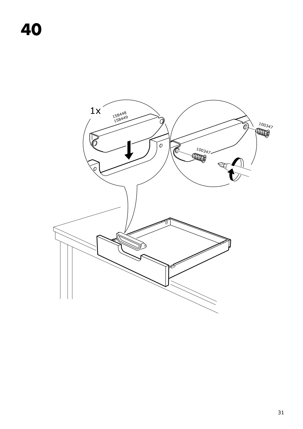 Assembly instructions for IKEA Galant drawer unit drop file storage white stained oak veneer | Page 31 - IKEA GALANT drawer unit/drop file storage 303.651.21