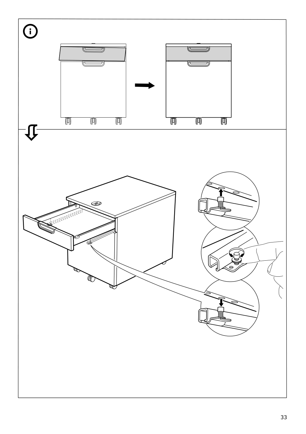 Assembly instructions for IKEA Galant drawer unit drop file storage white stained oak veneer | Page 33 - IKEA GALANT drawer unit/drop file storage 303.651.21