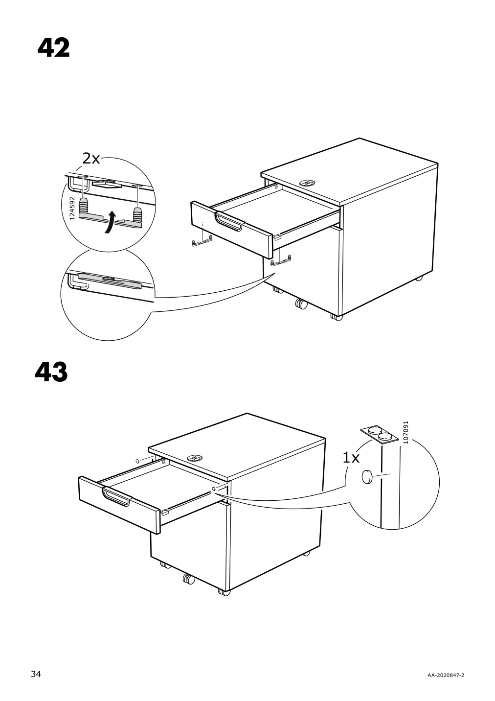 Assembly instructions for IKEA Galant drawer unit drop file storage white stained oak veneer | Page 34 - IKEA GALANT drawer unit/drop file storage 303.651.21