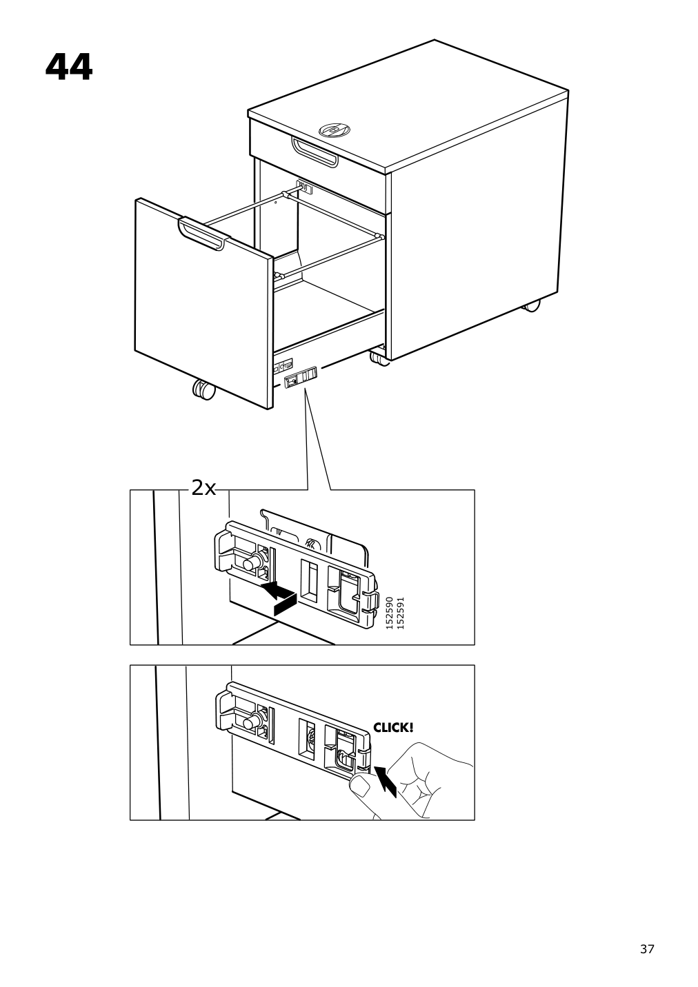 Assembly instructions for IKEA Galant drawer unit drop file storage white stained oak veneer | Page 37 - IKEA GALANT drawer unit/drop file storage 303.651.21