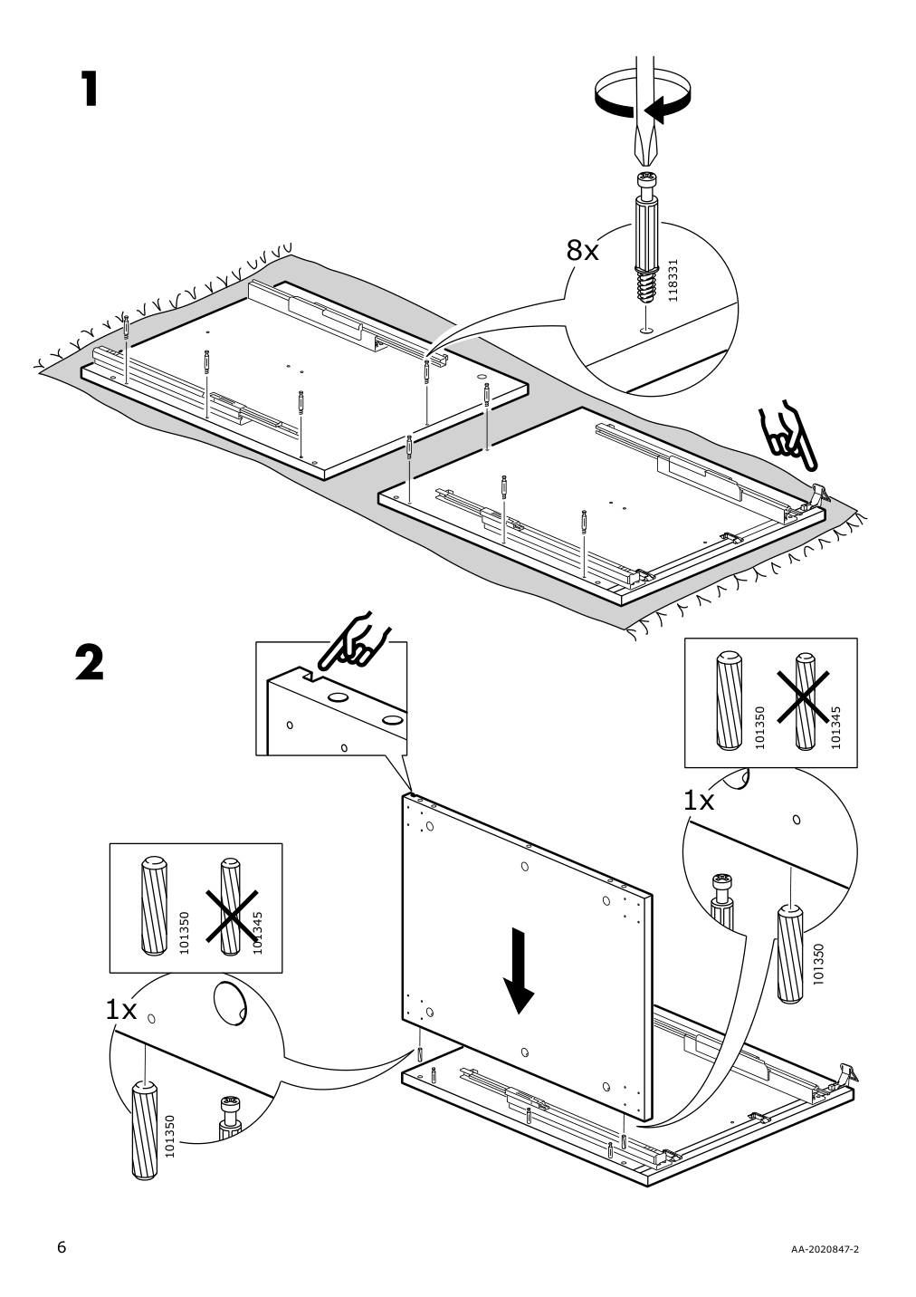 Assembly instructions for IKEA Galant drawer unit drop file storage white stained oak veneer | Page 6 - IKEA GALANT drawer unit/drop file storage 303.651.21