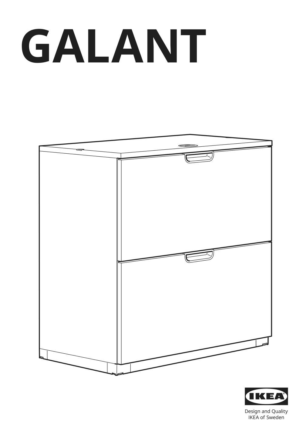 Assembly instructions for IKEA Galant drawer unit drop file storage black stained ash veneer | Page 1 - IKEA GALANT drawer unit/drop file storage 303.651.64