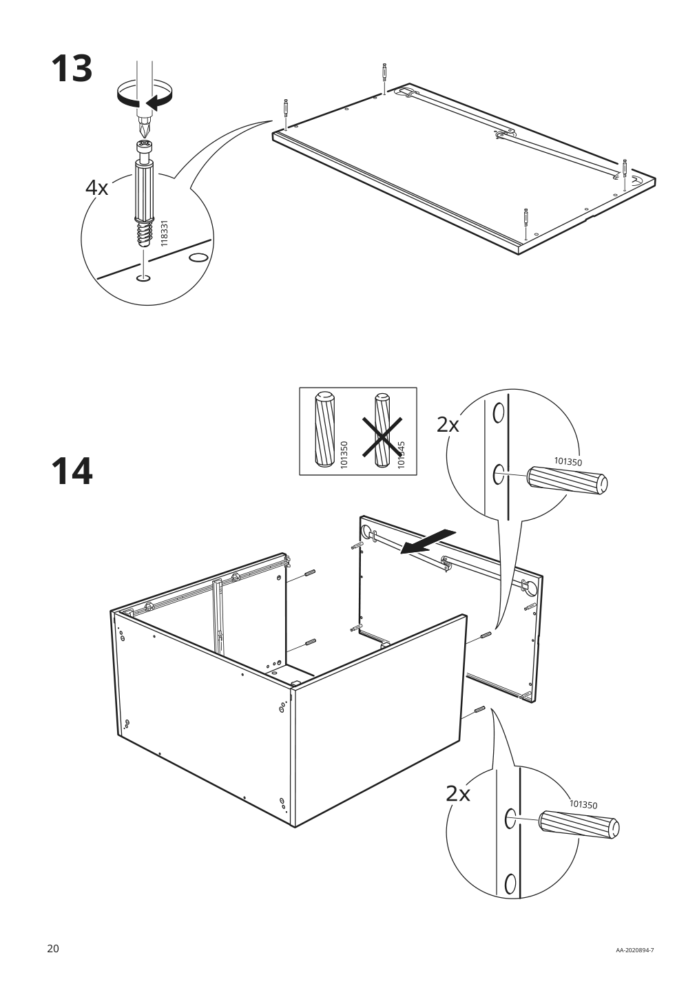 Assembly instructions for IKEA Galant drawer unit drop file storage black stained ash veneer | Page 20 - IKEA GALANT drawer unit/drop file storage 303.651.64