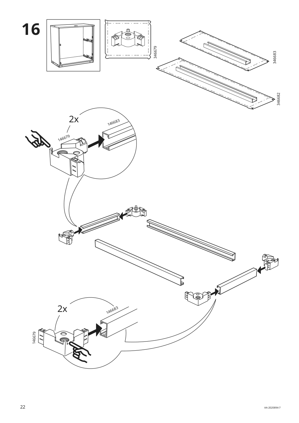 Assembly instructions for IKEA Galant drawer unit drop file storage white | Page 22 - IKEA GALANT storage combination with filing 993.040.93