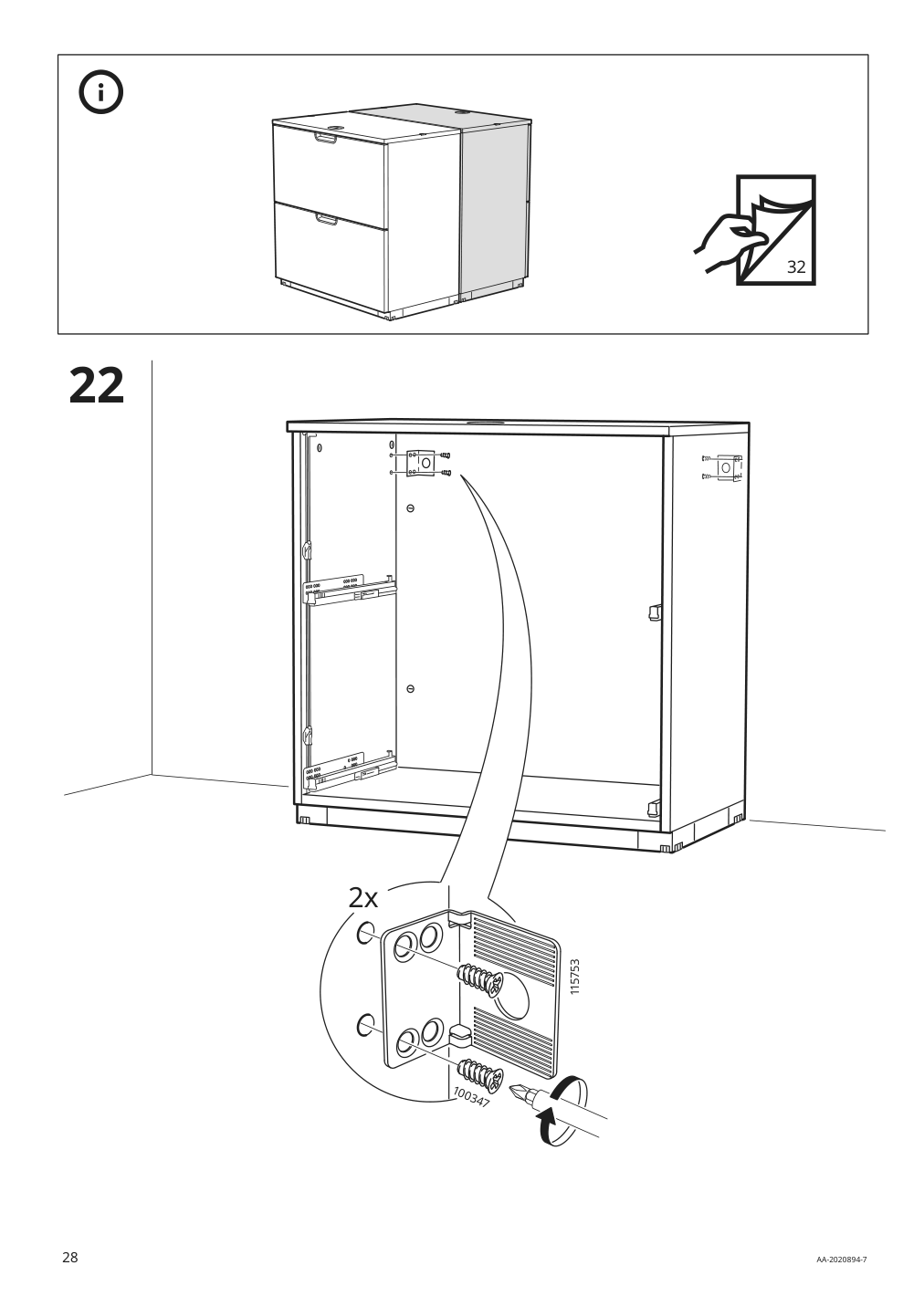 Assembly instructions for IKEA Galant drawer unit drop file storage black stained ash veneer | Page 28 - IKEA GALANT drawer unit/drop file storage 303.651.64