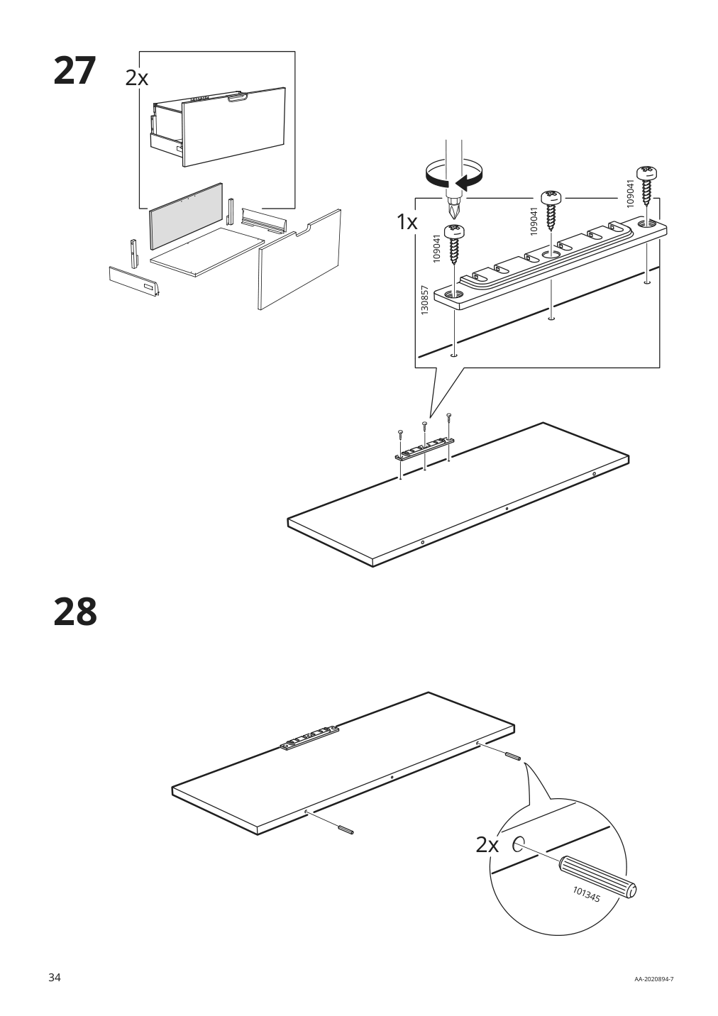 Assembly instructions for IKEA Galant drawer unit drop file storage white | Page 34 - IKEA GALANT drawer unit/drop file storage 003.651.65