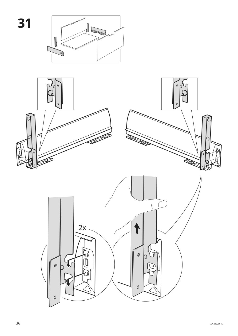 Assembly instructions for IKEA Galant drawer unit drop file storage black stained ash veneer | Page 36 - IKEA GALANT drawer unit/drop file storage 303.651.64