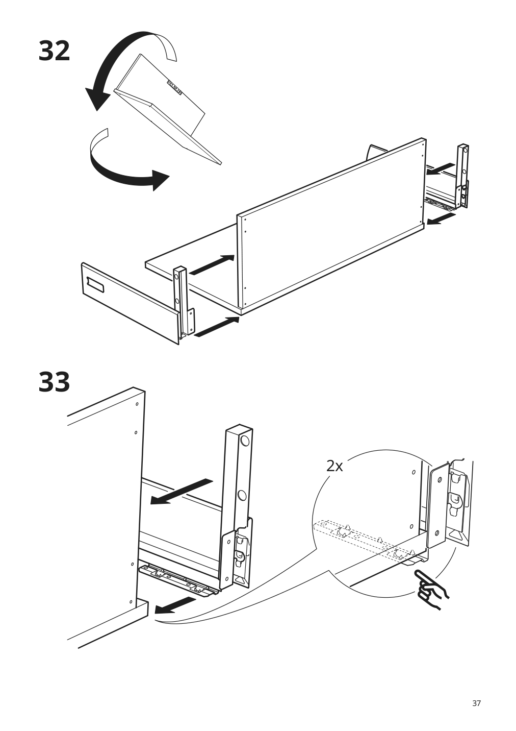 Assembly instructions for IKEA Galant drawer unit drop file storage black stained ash veneer | Page 37 - IKEA GALANT drawer unit/drop file storage 303.651.64