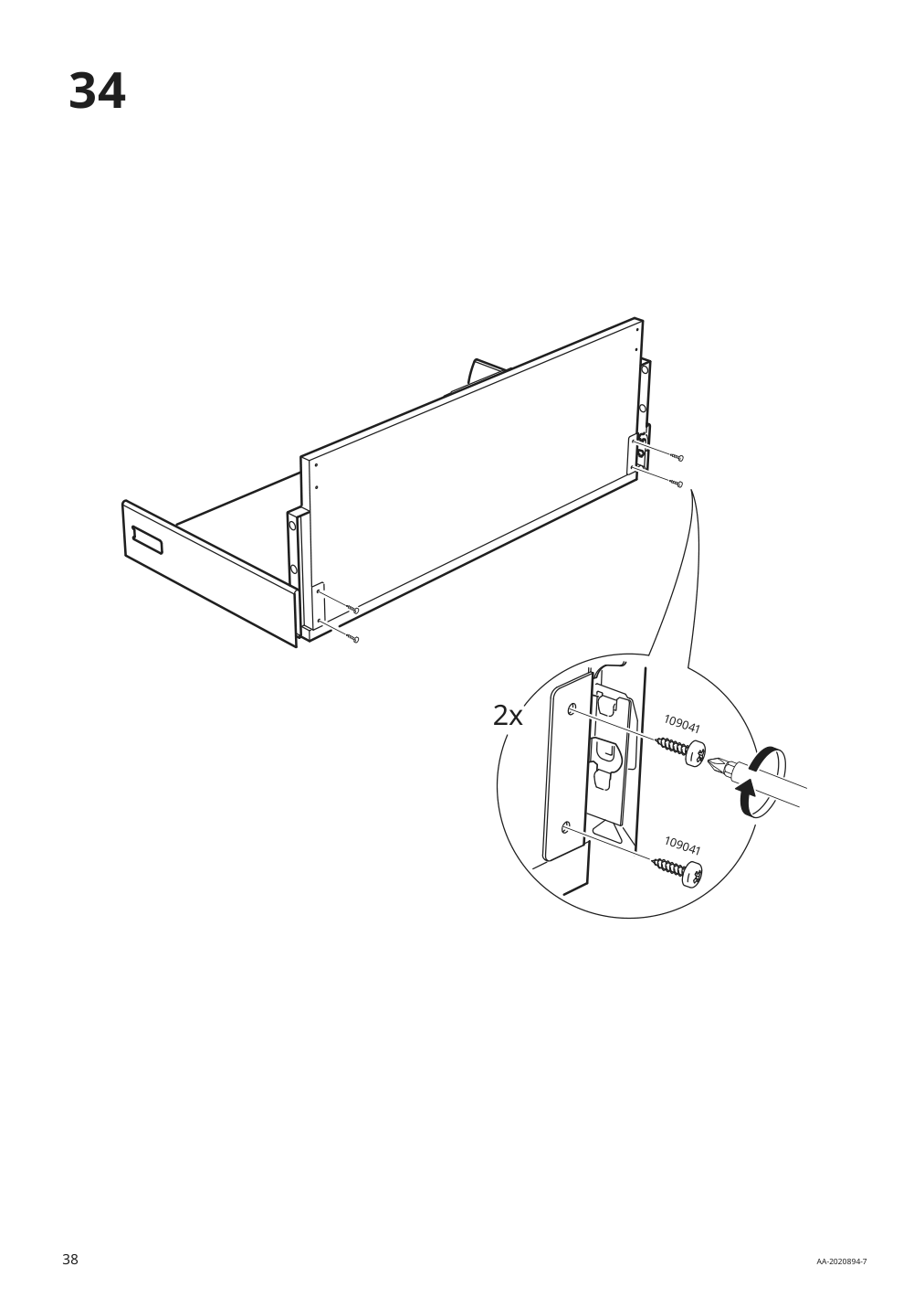 Assembly instructions for IKEA Galant drawer unit drop file storage black stained ash veneer | Page 38 - IKEA GALANT drawer unit/drop file storage 303.651.64