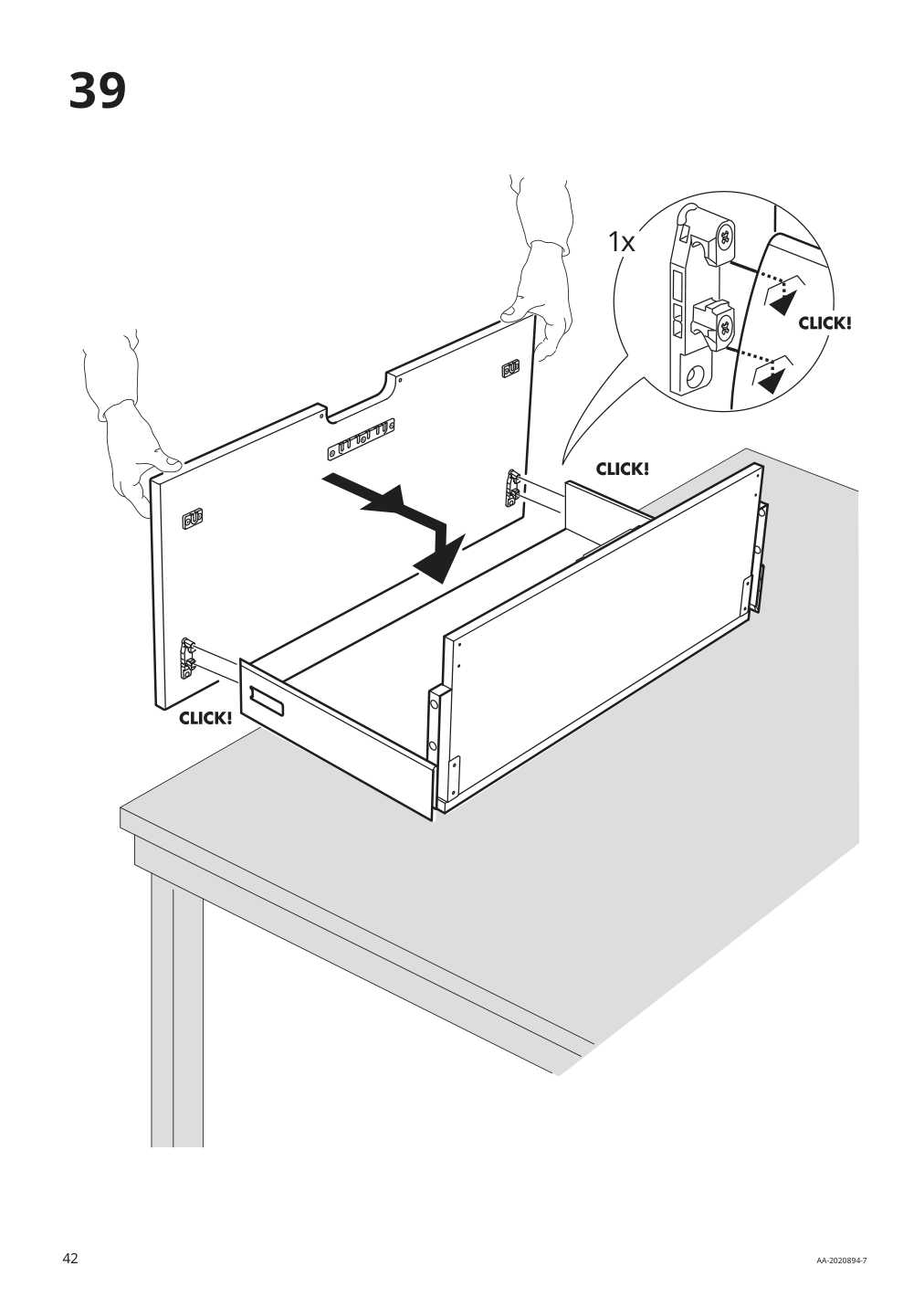 Assembly instructions for IKEA Galant drawer unit drop file storage black stained ash veneer | Page 42 - IKEA GALANT drawer unit/drop file storage 303.651.64