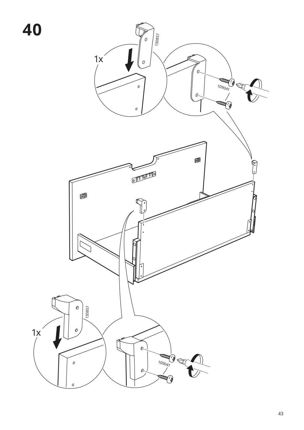 Assembly instructions for IKEA Galant drawer unit drop file storage white | Page 43 - IKEA GALANT storage combination with filing 993.040.93