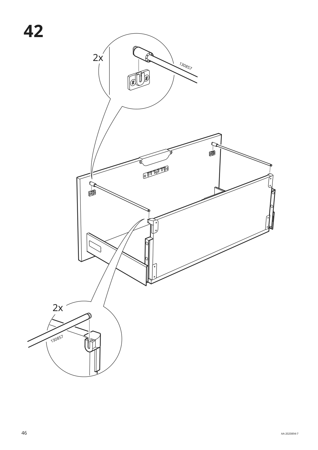 Assembly instructions for IKEA Galant drawer unit drop file storage black stained ash veneer | Page 46 - IKEA GALANT storage combination with filing 493.040.95