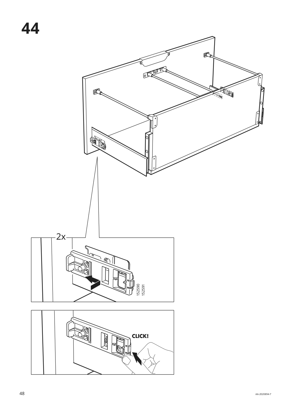 Assembly instructions for IKEA Galant drawer unit drop file storage black stained ash veneer | Page 48 - IKEA GALANT drawer unit/drop file storage 303.651.64