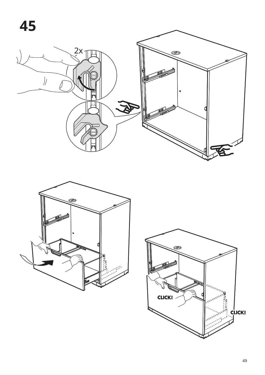 Assembly instructions for IKEA Galant drawer unit drop file storage white | Page 49 - IKEA GALANT storage combination with filing 993.040.93