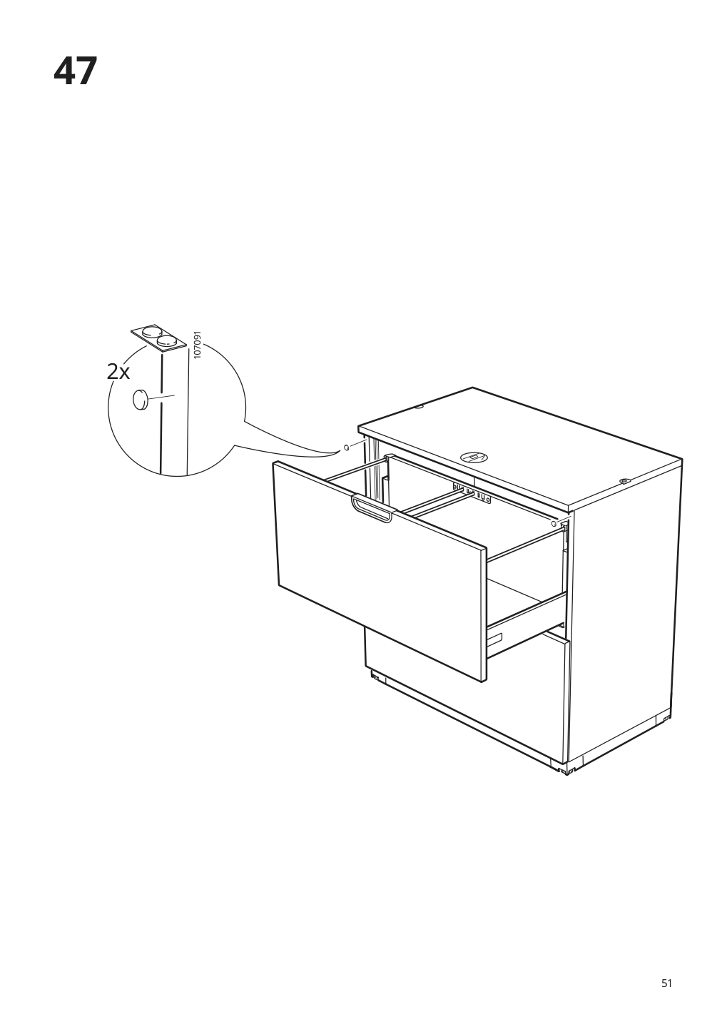 Assembly instructions for IKEA Galant drawer unit drop file storage black stained ash veneer | Page 51 - IKEA GALANT storage combination with filing 493.040.95