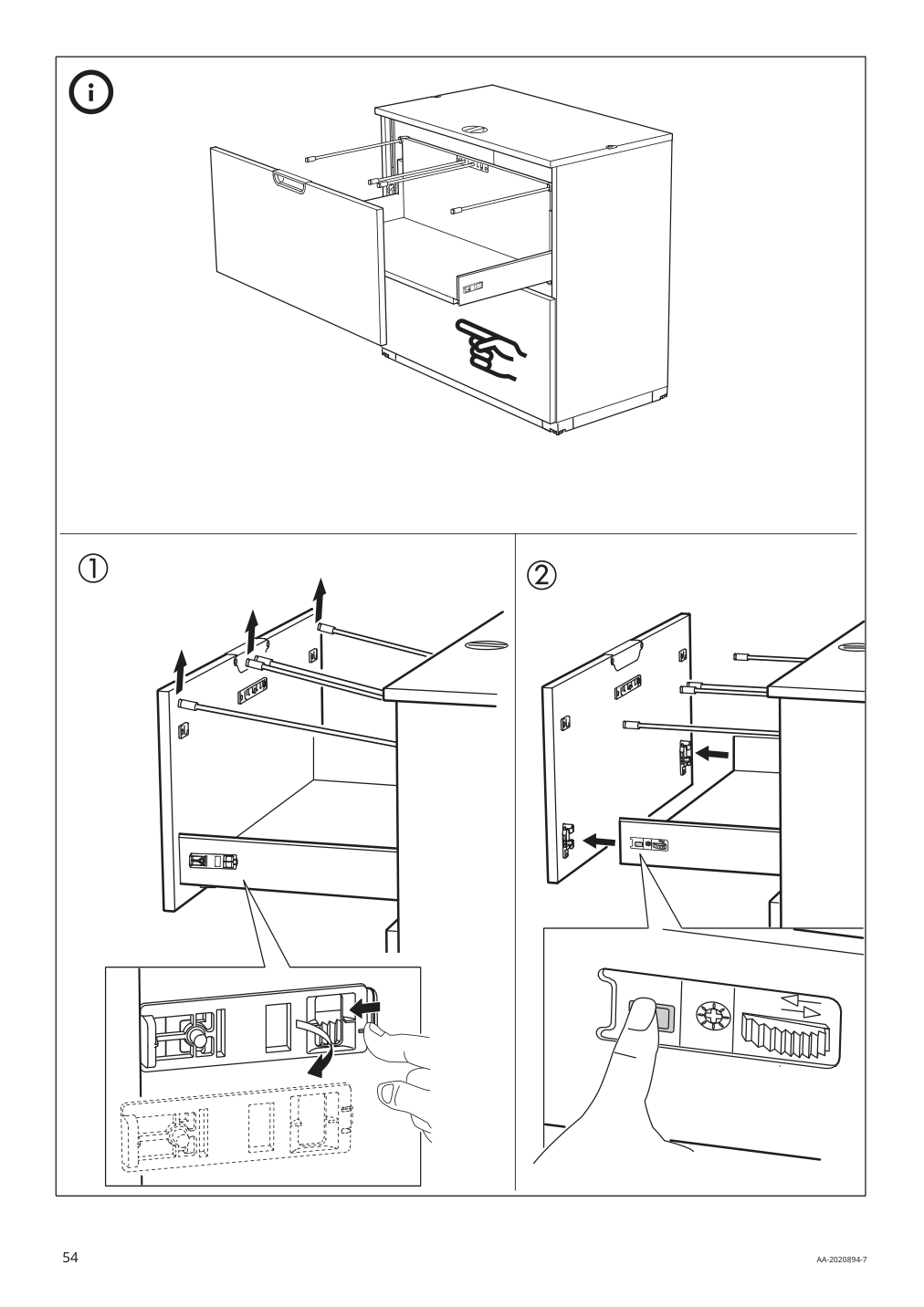 Assembly instructions for IKEA Galant drawer unit drop file storage black stained ash veneer | Page 54 - IKEA GALANT drawer unit/drop file storage 303.651.64