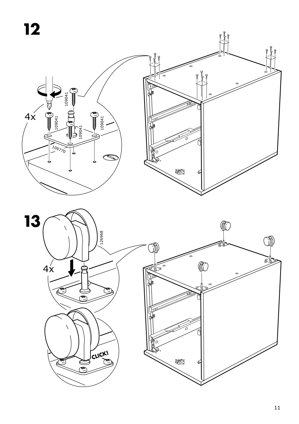 Assembly instructions for IKEA Galant drawer unit on casters white stained oak veneer | Page 11 - IKEA GALANT drawer unit on casters 803.651.52