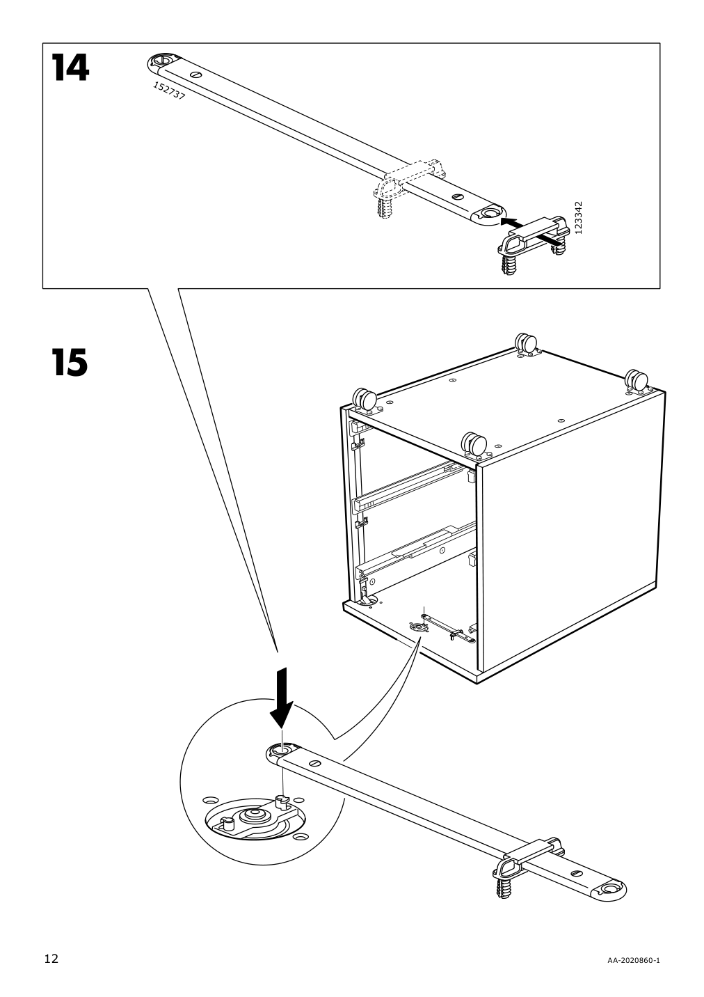 Assembly instructions for IKEA Galant drawer unit on casters white stained oak veneer | Page 12 - IKEA GALANT drawer unit on casters 803.651.52