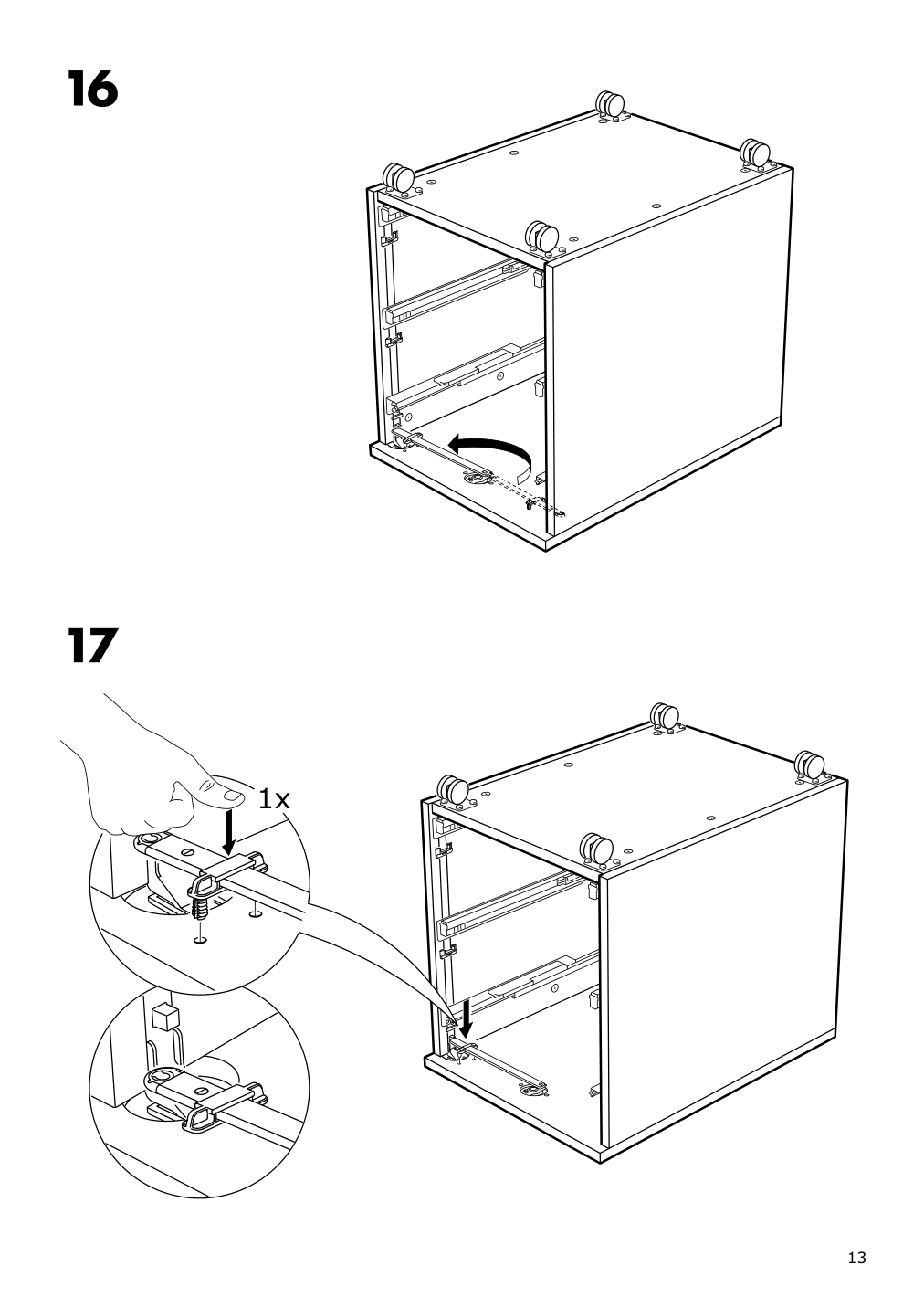 Assembly instructions for IKEA Galant drawer unit on casters white stained oak veneer | Page 13 - IKEA GALANT drawer unit on casters 803.651.52