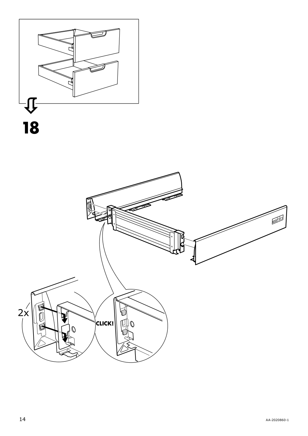 Assembly instructions for IKEA Galant drawer unit on casters white stained oak veneer | Page 14 - IKEA GALANT drawer unit on casters 803.651.52