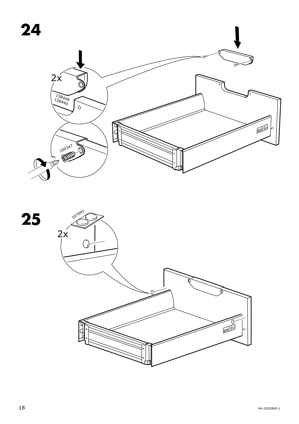 Assembly instructions for IKEA Galant drawer unit on casters white stained oak veneer | Page 18 - IKEA GALANT drawer unit on casters 803.651.52