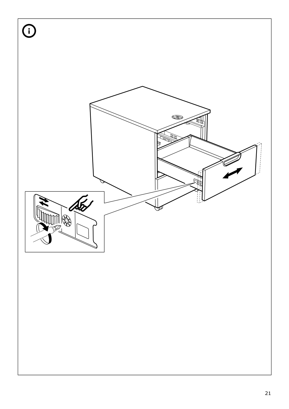 Assembly instructions for IKEA Galant drawer unit on casters white stained oak veneer | Page 21 - IKEA GALANT drawer unit on casters 803.651.52