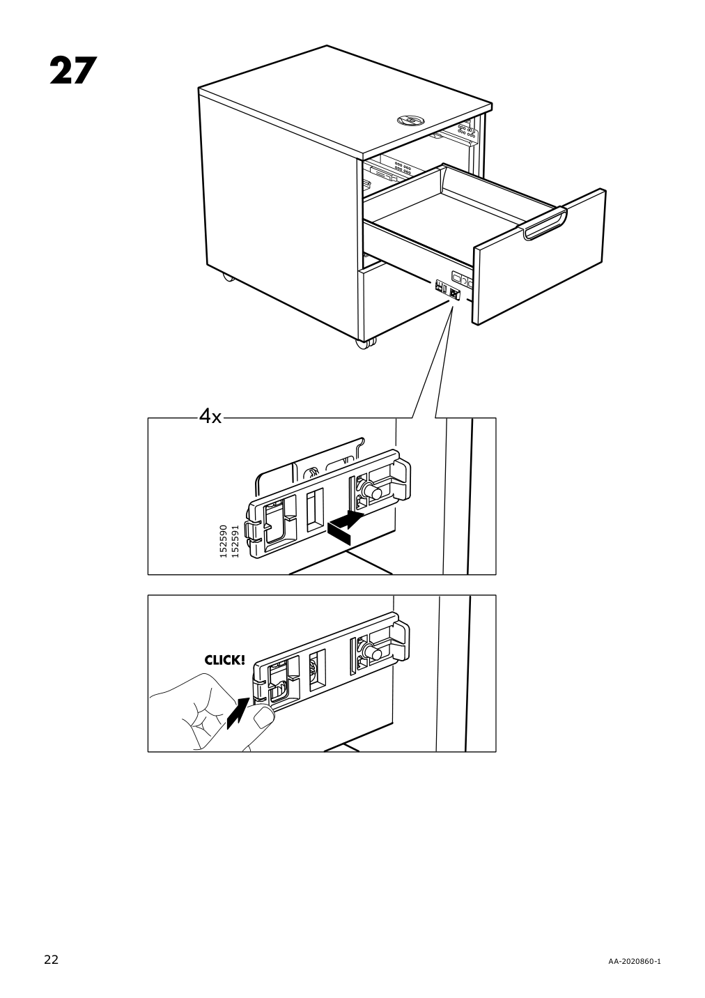 Assembly instructions for IKEA Galant drawer unit on casters white stained oak veneer | Page 22 - IKEA GALANT drawer unit on casters 803.651.52