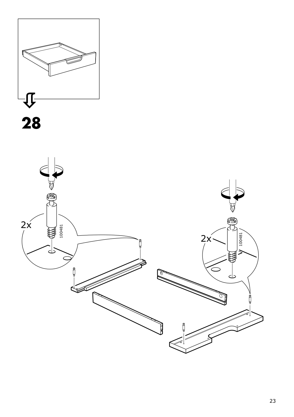 Assembly instructions for IKEA Galant drawer unit on casters white stained oak veneer | Page 23 - IKEA GALANT drawer unit on casters 803.651.52