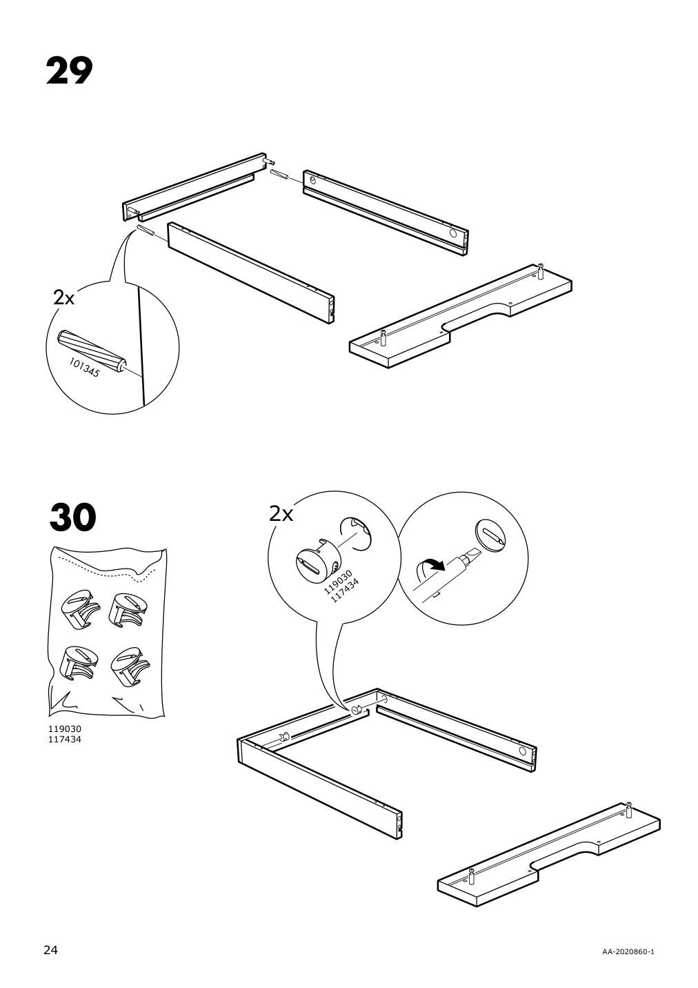 Assembly instructions for IKEA Galant drawer unit on casters white stained oak veneer | Page 24 - IKEA GALANT drawer unit on casters 803.651.52