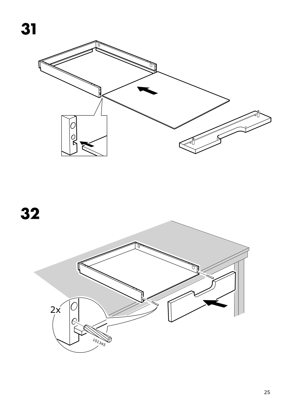 Assembly instructions for IKEA Galant drawer unit on casters white stained oak veneer | Page 25 - IKEA GALANT drawer unit on casters 803.651.52