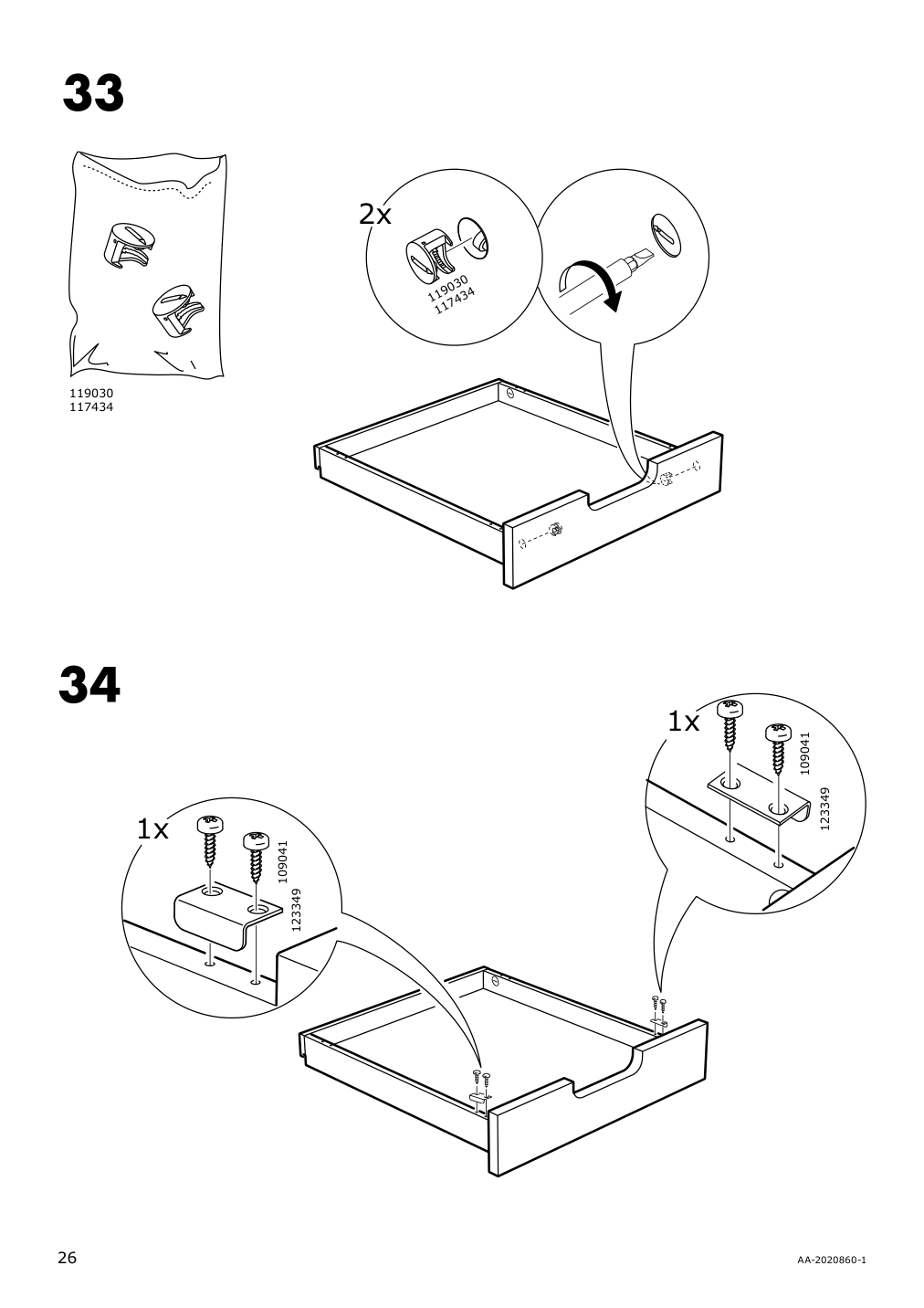 Assembly instructions for IKEA Galant drawer unit on casters white stained oak veneer | Page 26 - IKEA GALANT drawer unit on casters 803.651.52