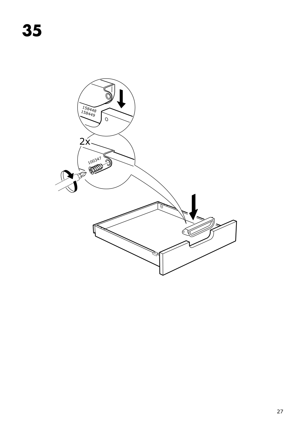 Assembly instructions for IKEA Galant drawer unit on casters white stained oak veneer | Page 27 - IKEA GALANT drawer unit on casters 803.651.52