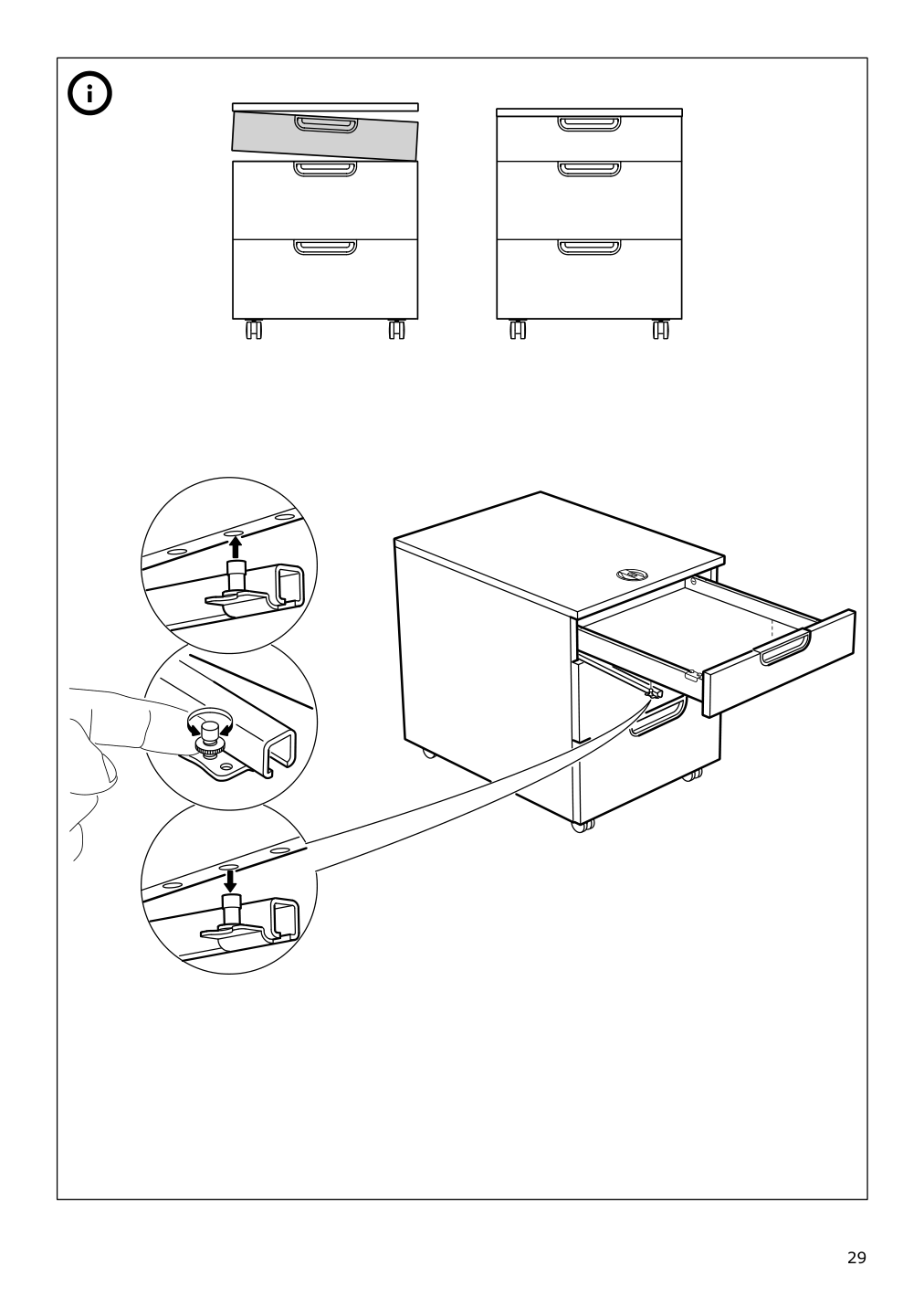 Assembly instructions for IKEA Galant drawer unit on casters white stained oak veneer | Page 29 - IKEA GALANT drawer unit on casters 803.651.52