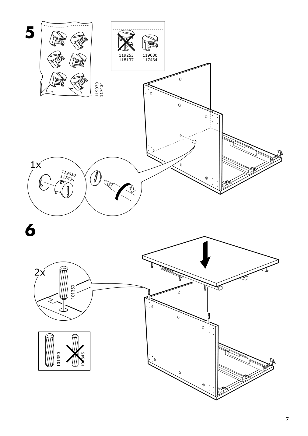 Assembly instructions for IKEA Galant drawer unit on casters white stained oak veneer | Page 7 - IKEA GALANT drawer unit on casters 803.651.52