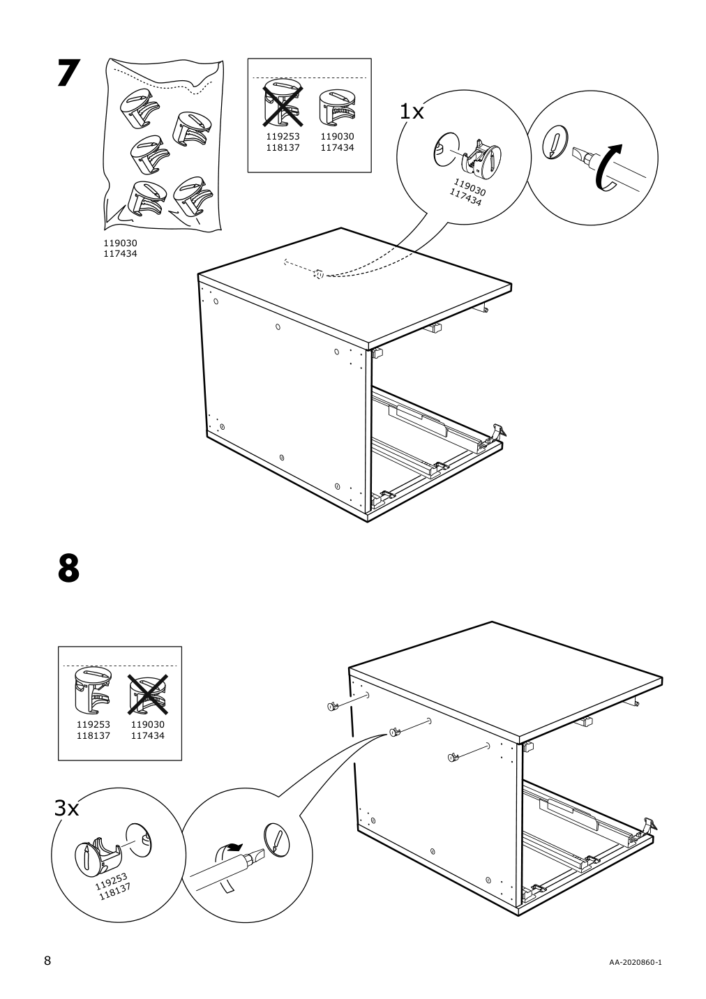 Assembly instructions for IKEA Galant drawer unit on casters white stained oak veneer | Page 8 - IKEA GALANT drawer unit on casters 803.651.52