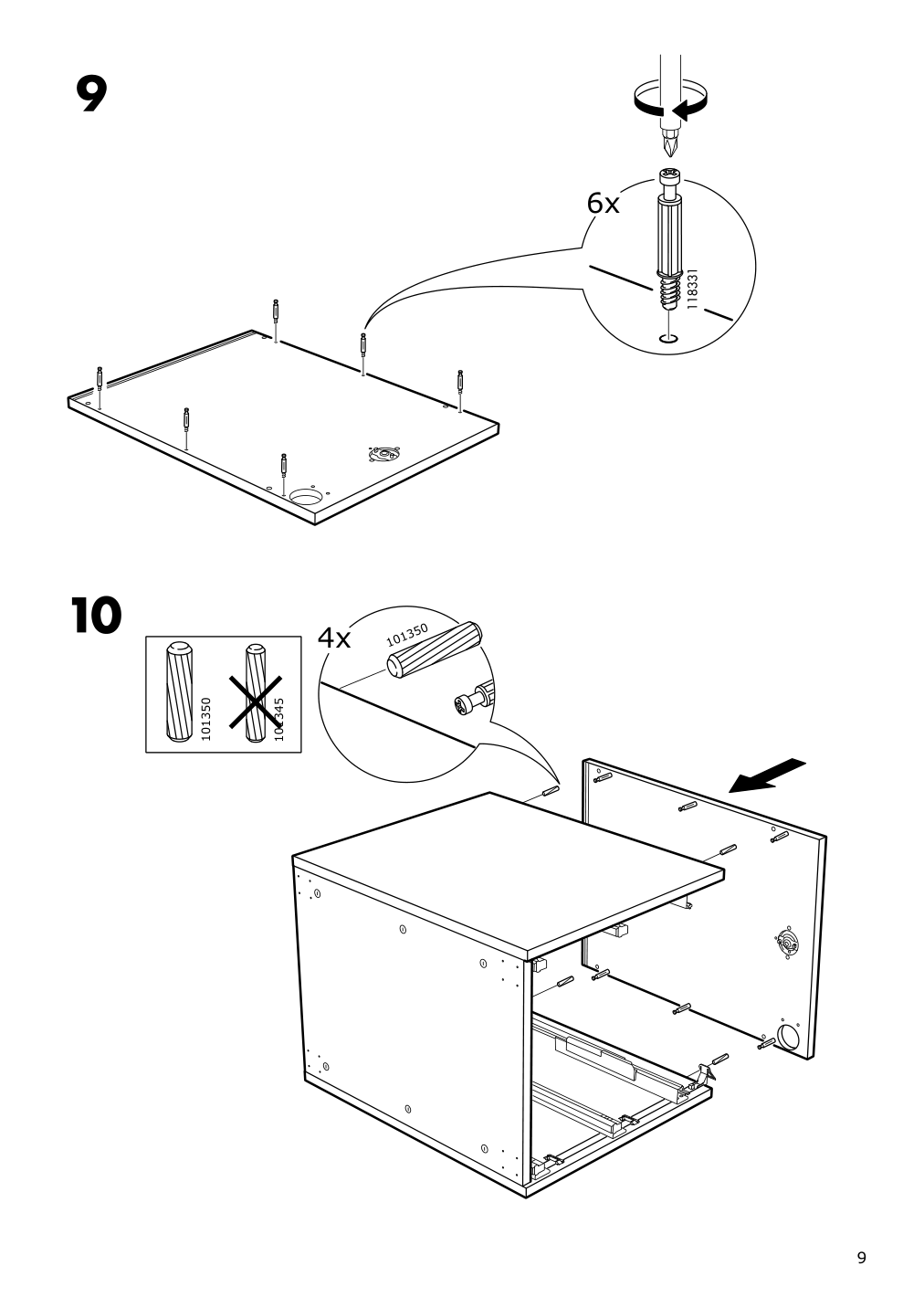 Assembly instructions for IKEA Galant drawer unit on casters white stained oak veneer | Page 9 - IKEA GALANT drawer unit on casters 803.651.52