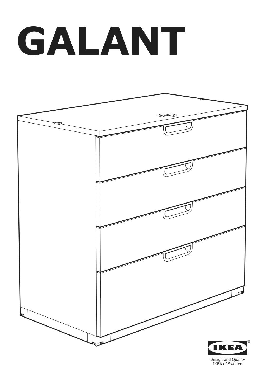 Assembly instructions for IKEA Galant drawer unit white stained oak veneer | Page 1 - IKEA GALANT drawer unit 703.651.57