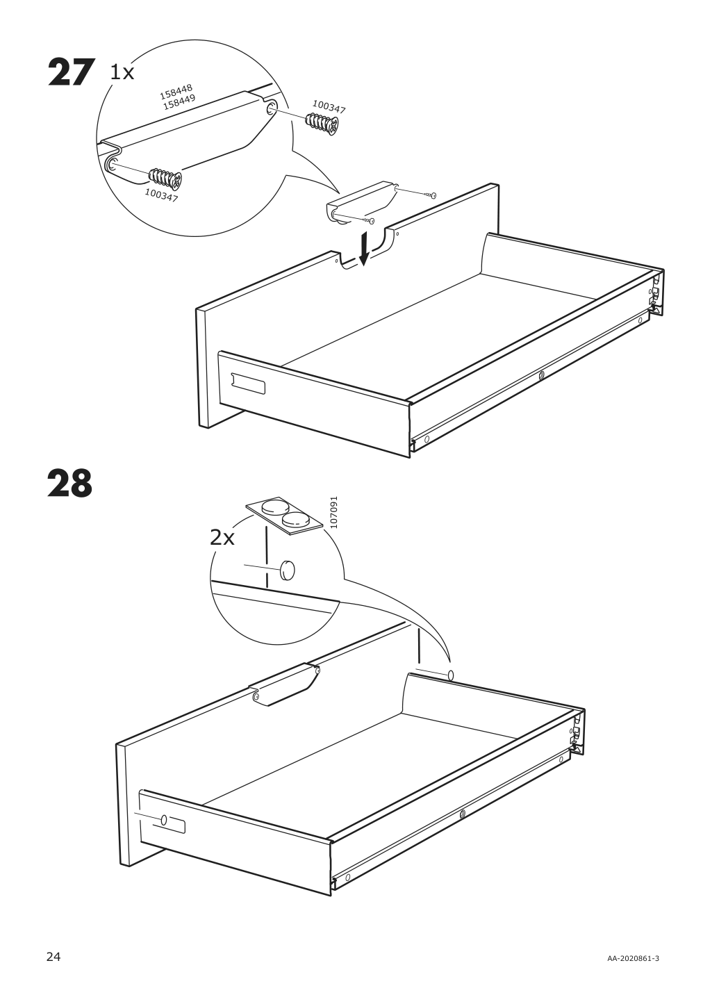 Assembly instructions for IKEA Galant drawer unit white stained oak veneer | Page 24 - IKEA GALANT drawer unit 703.651.57