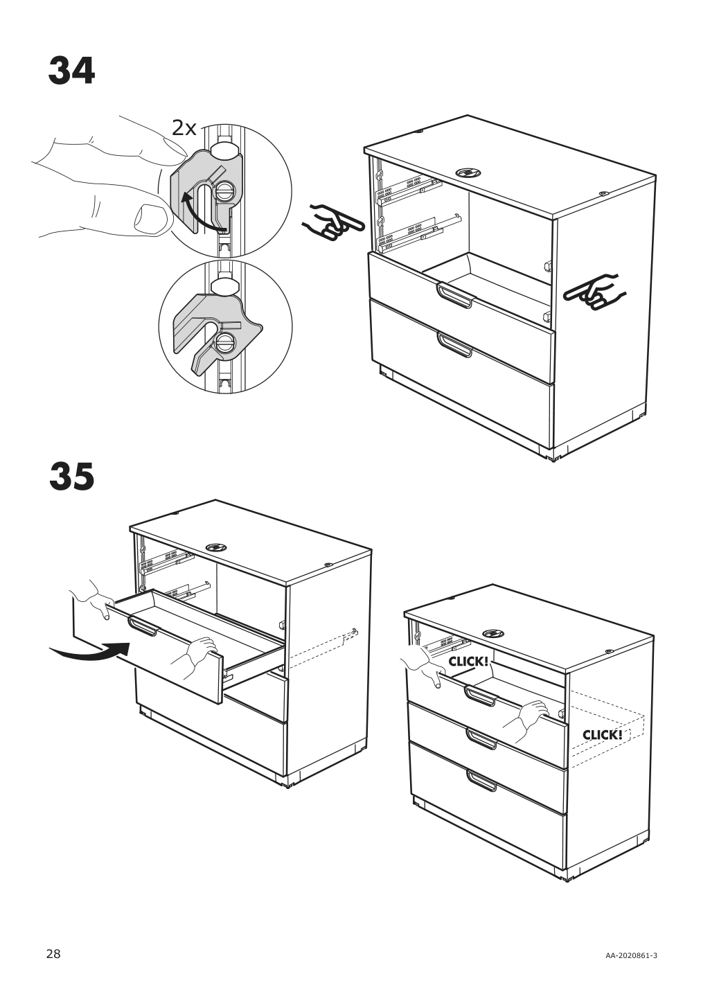 Assembly instructions for IKEA Galant drawer unit white stained oak veneer | Page 28 - IKEA GALANT drawer unit 703.651.57