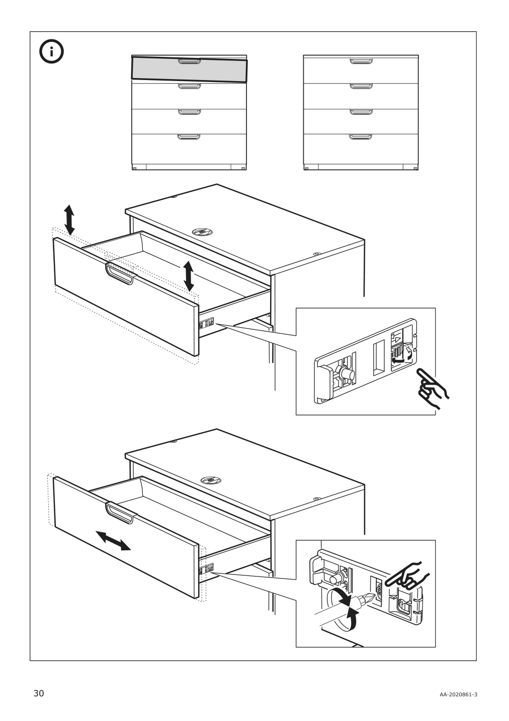 Assembly instructions for IKEA Galant drawer unit white stained oak veneer | Page 30 - IKEA GALANT drawer unit 703.651.57