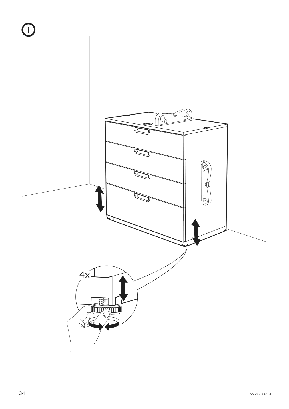 Assembly instructions for IKEA Galant drawer unit white stained oak veneer | Page 34 - IKEA GALANT drawer unit 703.651.57