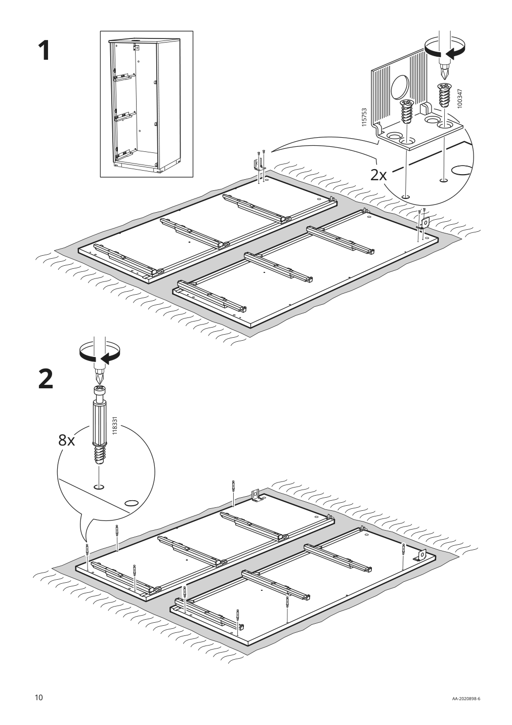 Assembly instructions for IKEA Galant file cabinet white stained oak veneer | Page 10 - IKEA GALANT storage combination with filing 893.040.98