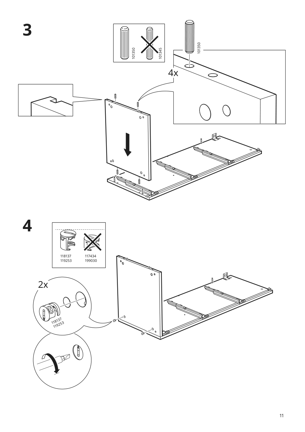 Assembly instructions for IKEA Galant file cabinet white stained oak veneer | Page 11 - IKEA GALANT storage combination with filing 893.040.98