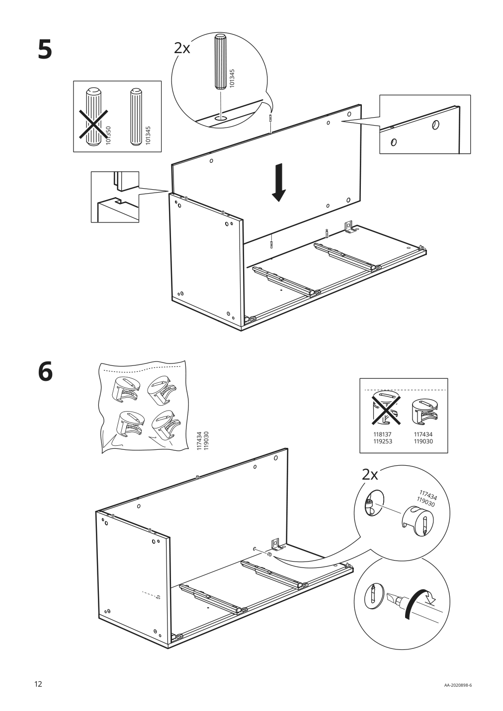 Assembly instructions for IKEA Galant file cabinet white stained oak veneer | Page 12 - IKEA GALANT file cabinet 303.651.78