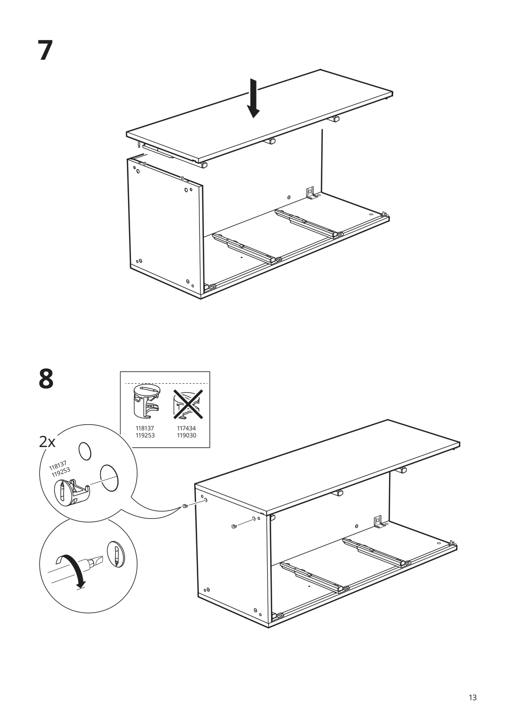 Assembly instructions for IKEA Galant file cabinet white stained oak veneer | Page 13 - IKEA GALANT storage combination with filing 893.040.98