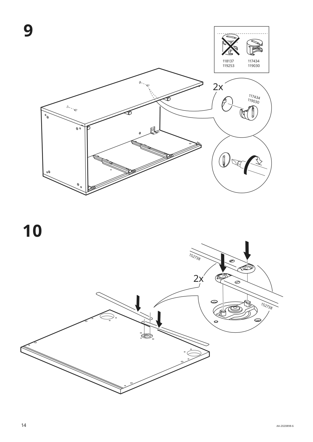 Assembly instructions for IKEA Galant file cabinet white stained oak veneer | Page 14 - IKEA GALANT storage combination with filing 893.040.98